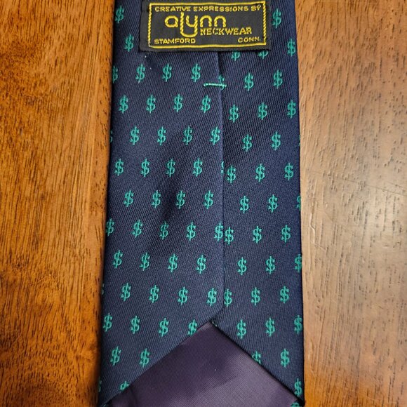 Alynn ~ Dollar Sign Vintage Necktie ~ Excellent Condition - Picture 4 of 4